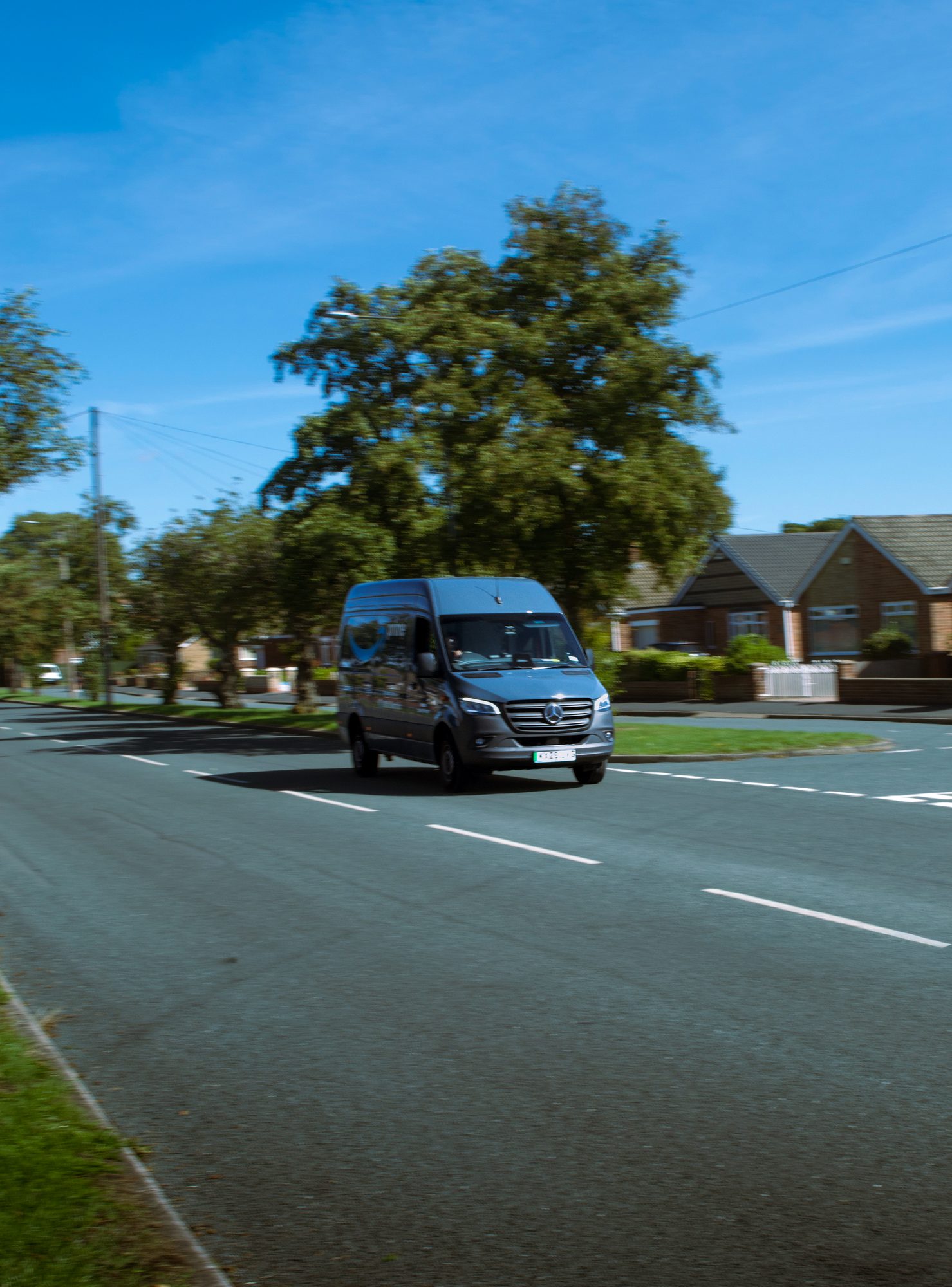 My Delivery Service Amazon Prime van on the road in Hull